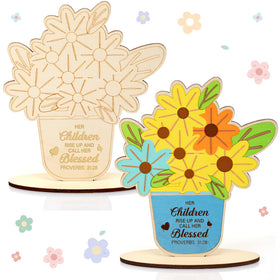 Spakon wooden pot ornaments ready for painting, a durable keepsake craft.