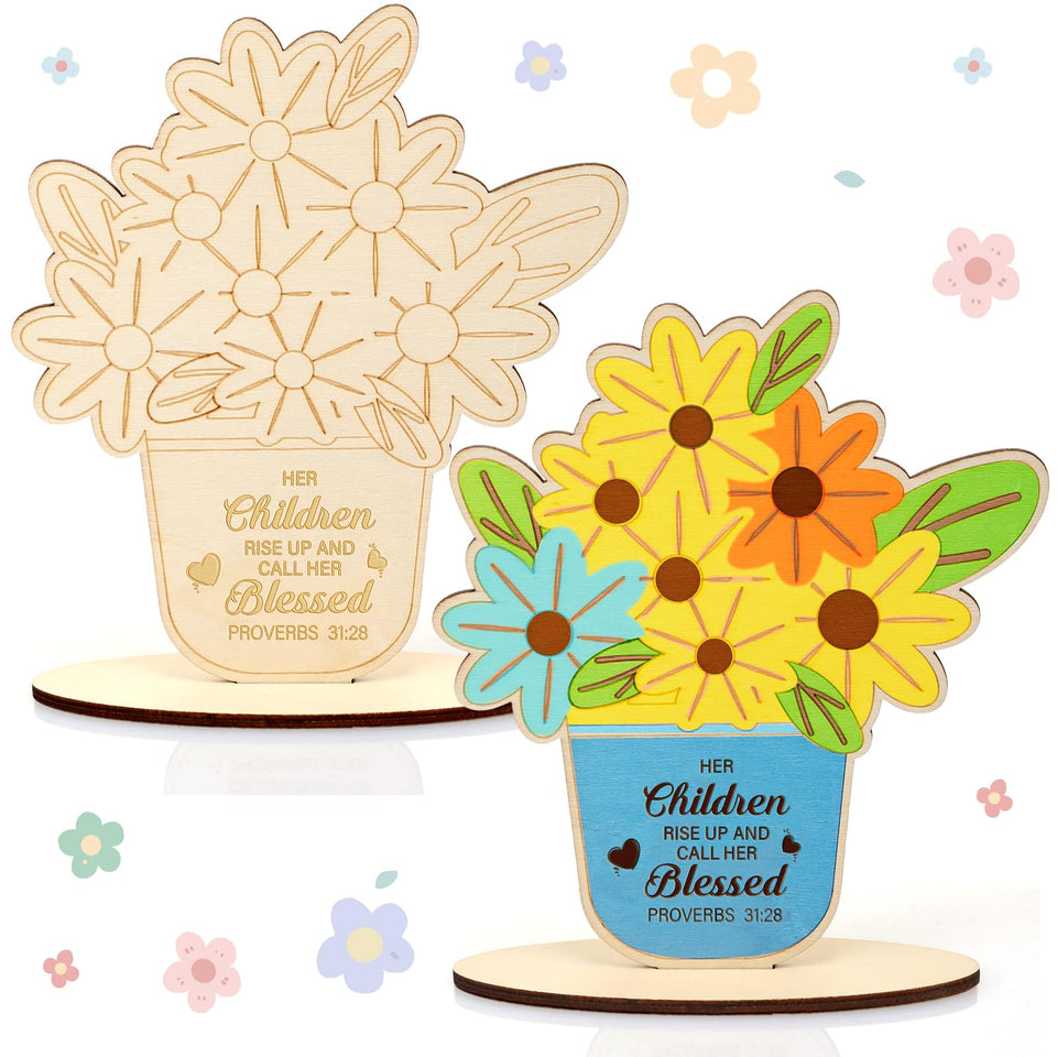 Spakon wooden pot ornaments ready for painting, a durable keepsake craft.