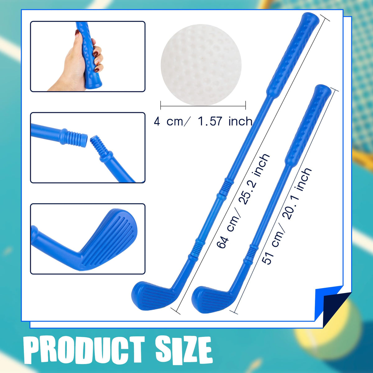 Spaluck mini golf clubs close up grip showing non slip handle