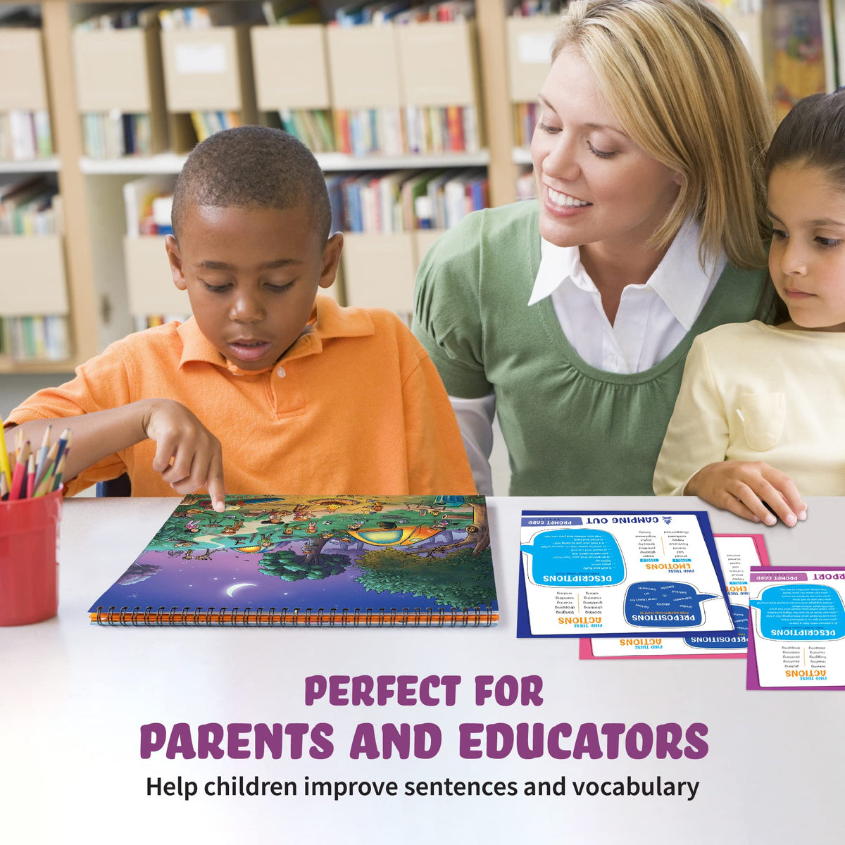 SPARK INNOVATIONS dry erase marker-friendly materials invite easy detail highlighting.