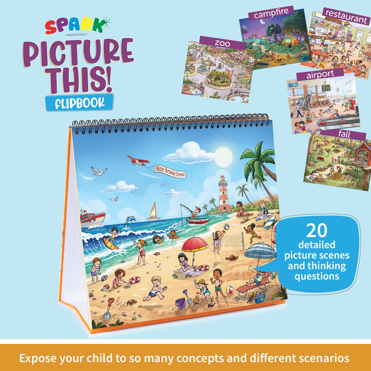 SPARK INNOVATIONS emotion cards scene set helps kids recognize feelings and practice social conversations.