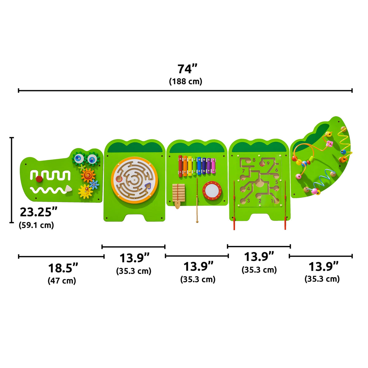 SPARK & WOW crocodile xylophone invites musical exploration and rhythm.