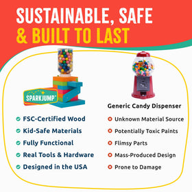 SparkJump family crafting session image highlights screen-free bonding moments.