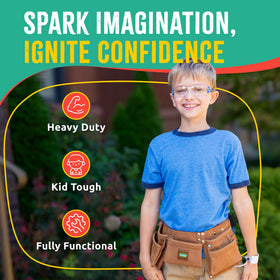 SparkJump belt pockets open, ready to store pretend tools for imaginative projects