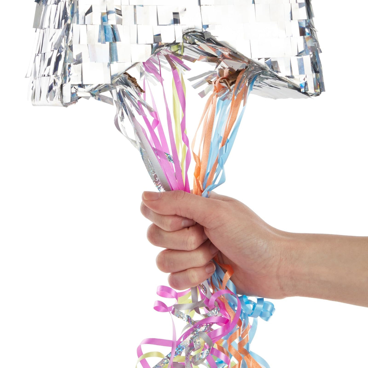 Sparkle and Bash Star Pinata silver foil finish adds festive glow