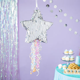 Sparkle and Bash Star Pinata pull strings feature invites interactive play