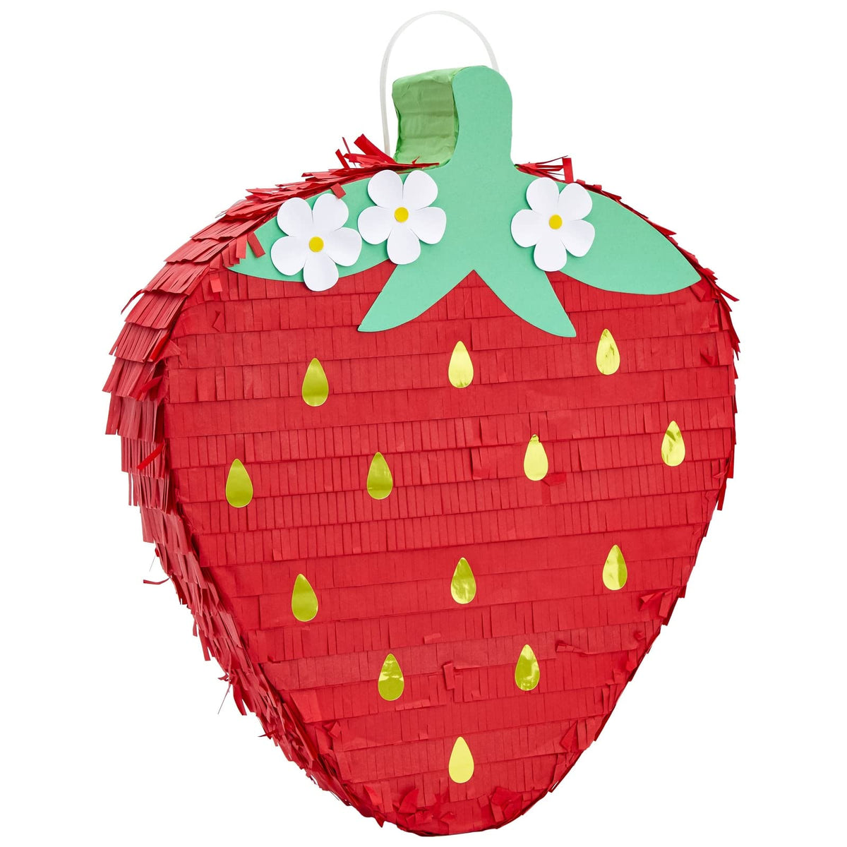 Sparkle and Bash strawberry pinata front view for berry-themed celebrations.