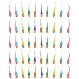 Sparkle Pins Lucky Troll dolls side view for crafts and decor