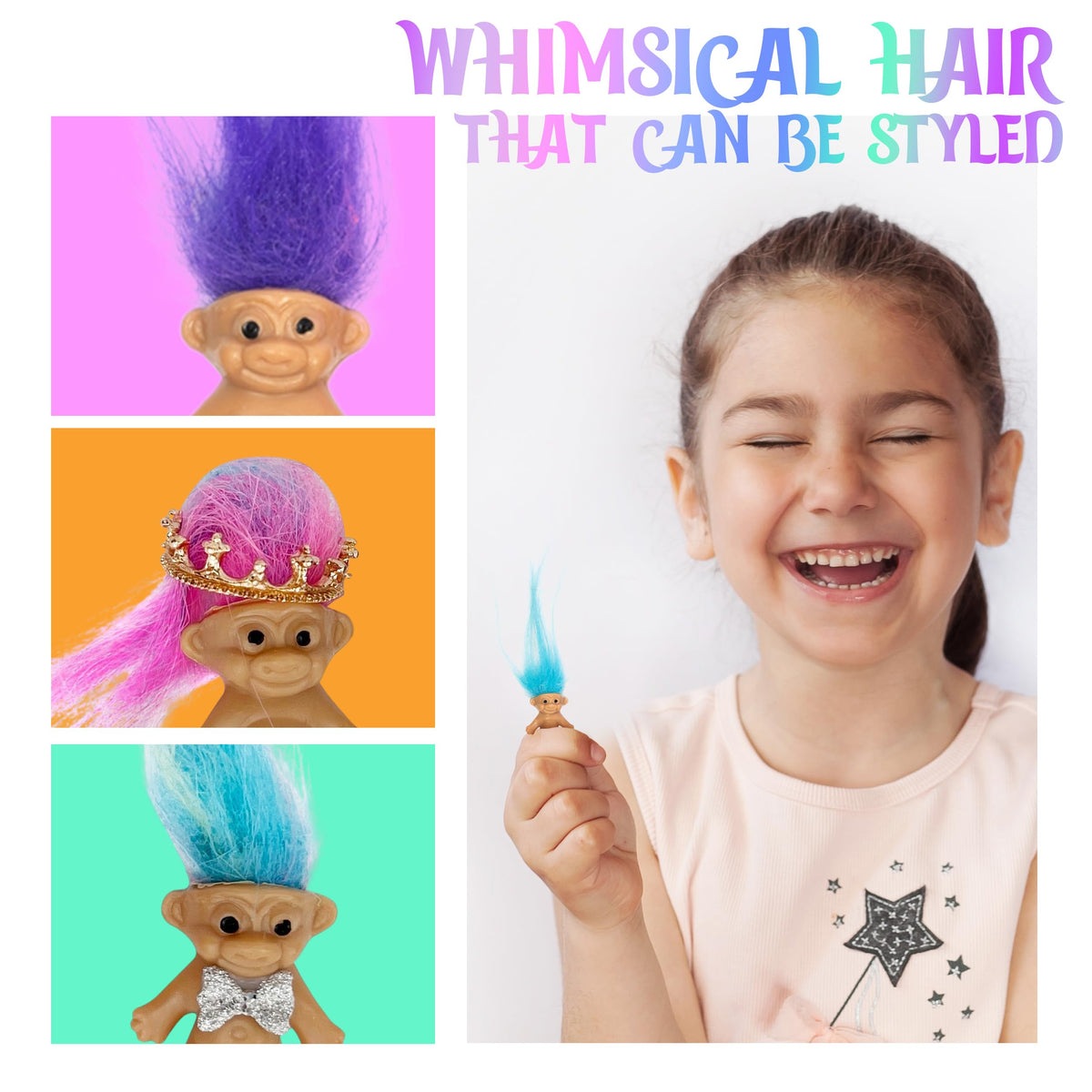 Sparkle Pins Troll dolls for arts and crafts setup
