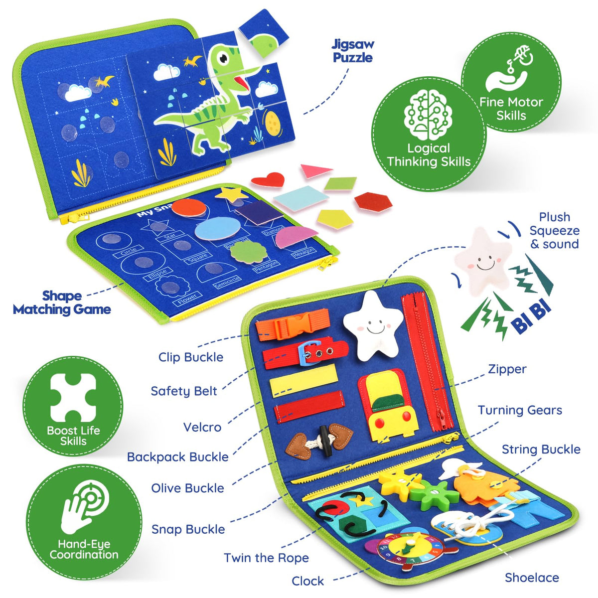 SparkleMe 8-page interactive journey for play on planes, cars, and restaurants