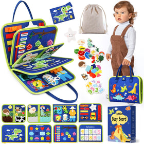 SparkleMe Toddler Sensory Busy Board buttoning and zipping practice for refined motor skills