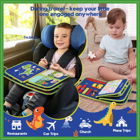SparkleMe Sensory Book clipping and counting tasks on a soft travel-friendly design