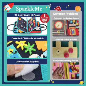 SparkleMe busy board textures invite sensory exploration for toddlers