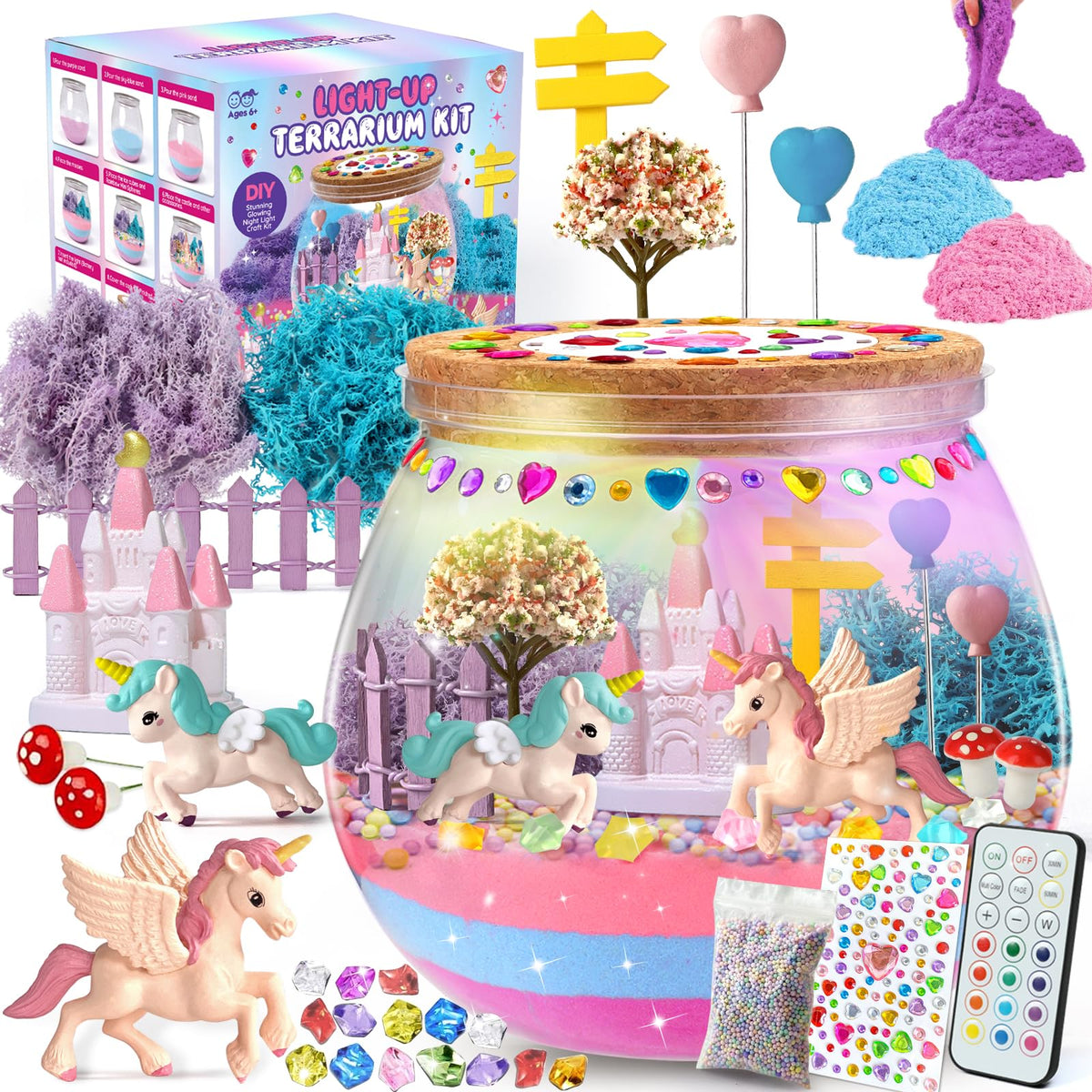 SparkleMe unicorn terrarium kit—vibrant craft activity sparks imagination and fine motor skills