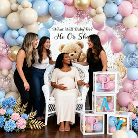 SPARKTUTU pink-blue backdrop banner for stylish gender reveal photography