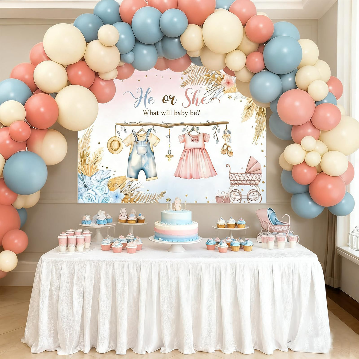 SparkTuTu dusty pink 18-inch balloons provide texture and dimension.