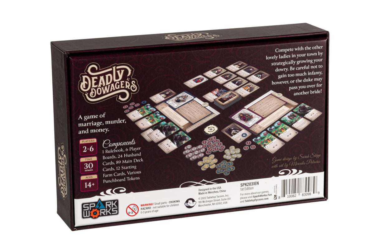 SparkWorks Deadly Dowagers on a table during play, showcasing strategic card-drafting