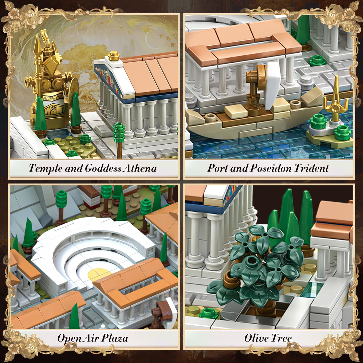 SpblastB Athena statue detail highlights the goddess centerpiece of the model.