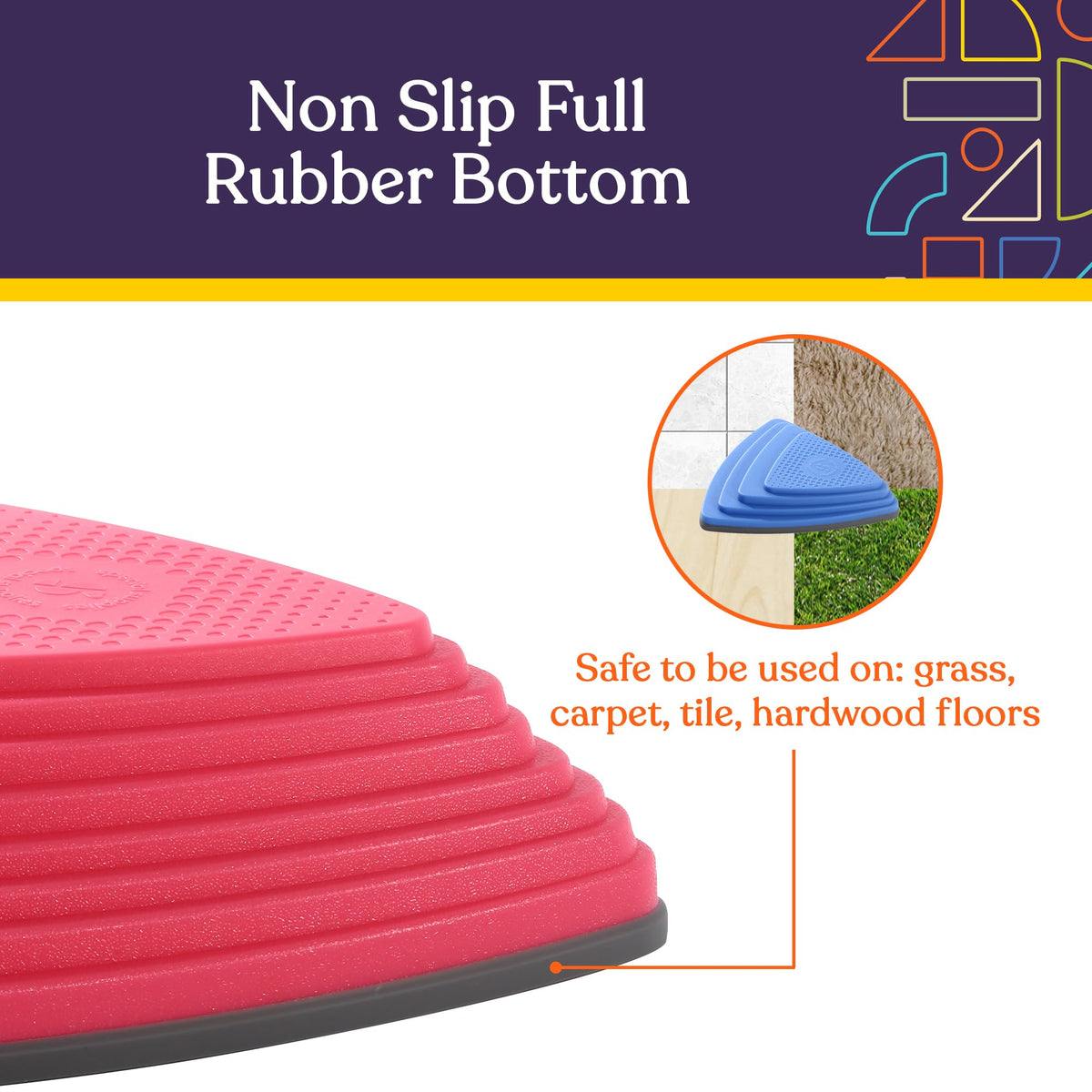 Special Supplies bright colors stimulate imagination and make stepping practice more engaging for children