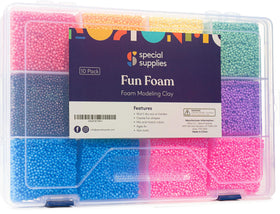 Special Supplies foam beads being stacked into shapes, demonstrating easy formability.