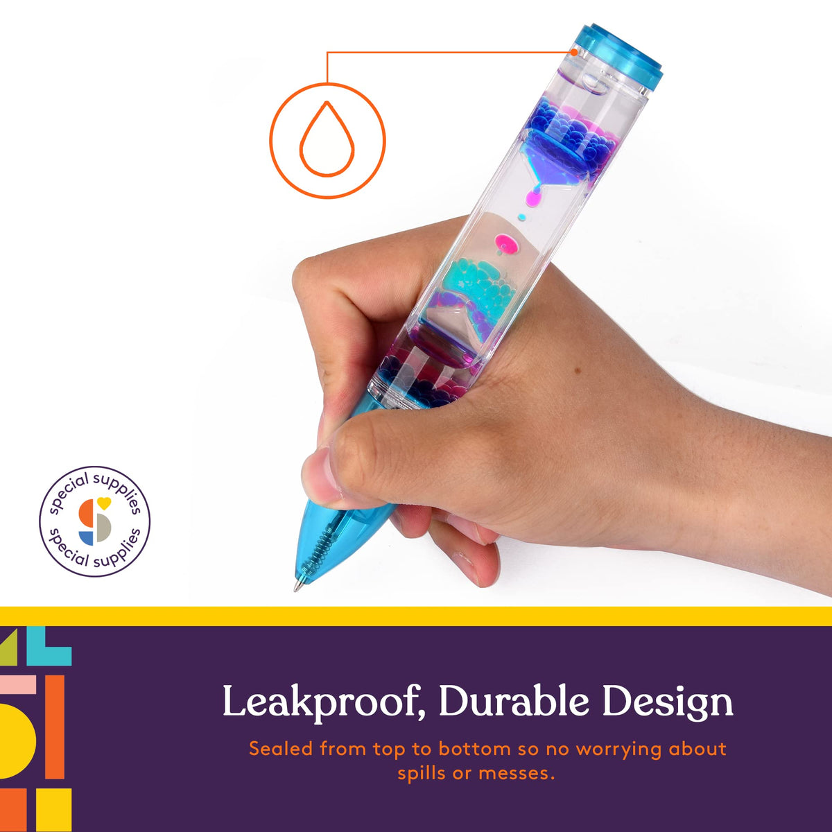 Special Supplies Liquid Motion Bubbler Pen classroom timer and visual cue.