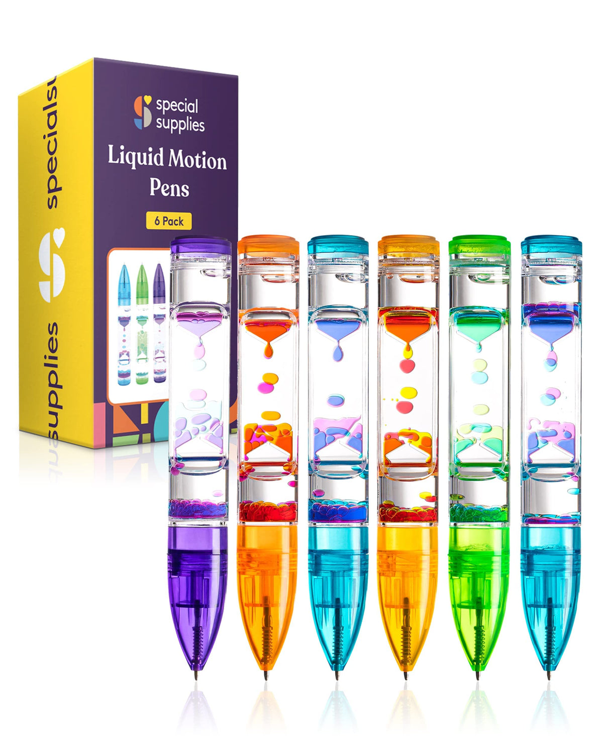 Special Supplies Liquid Motion Bubbler Pen drops offer calming visual motion for focus.