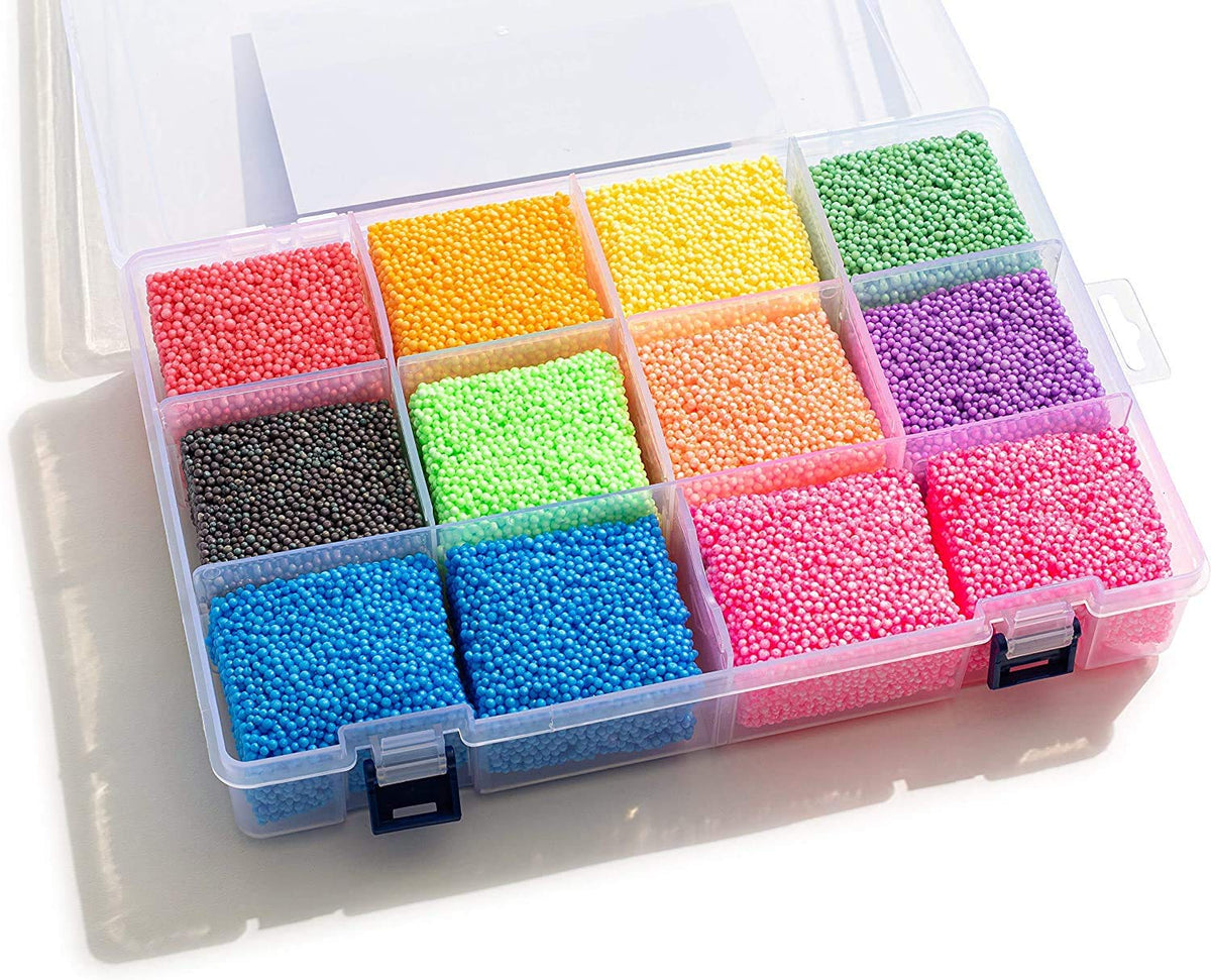 Special Supplies safe non-toxic foam beads displayed with a safety label.
