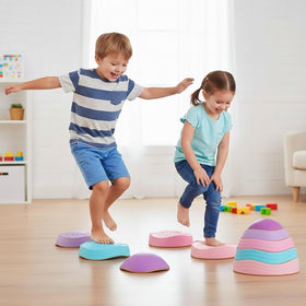 Special Supplies stepping stones 5-piece set for indoor balance practice on carpet.