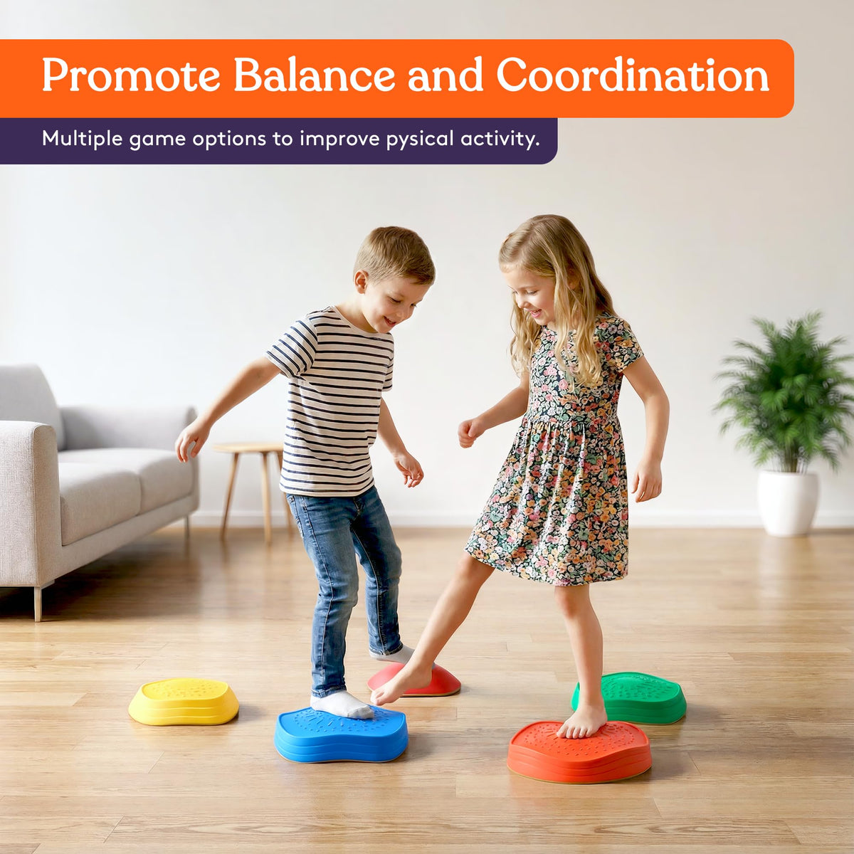 Special Supplies stepping stones use durable rubber for safe play.