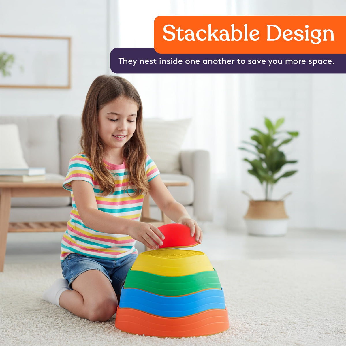 Special Supplies stepping stones feature non-slip edges to prevent slips.