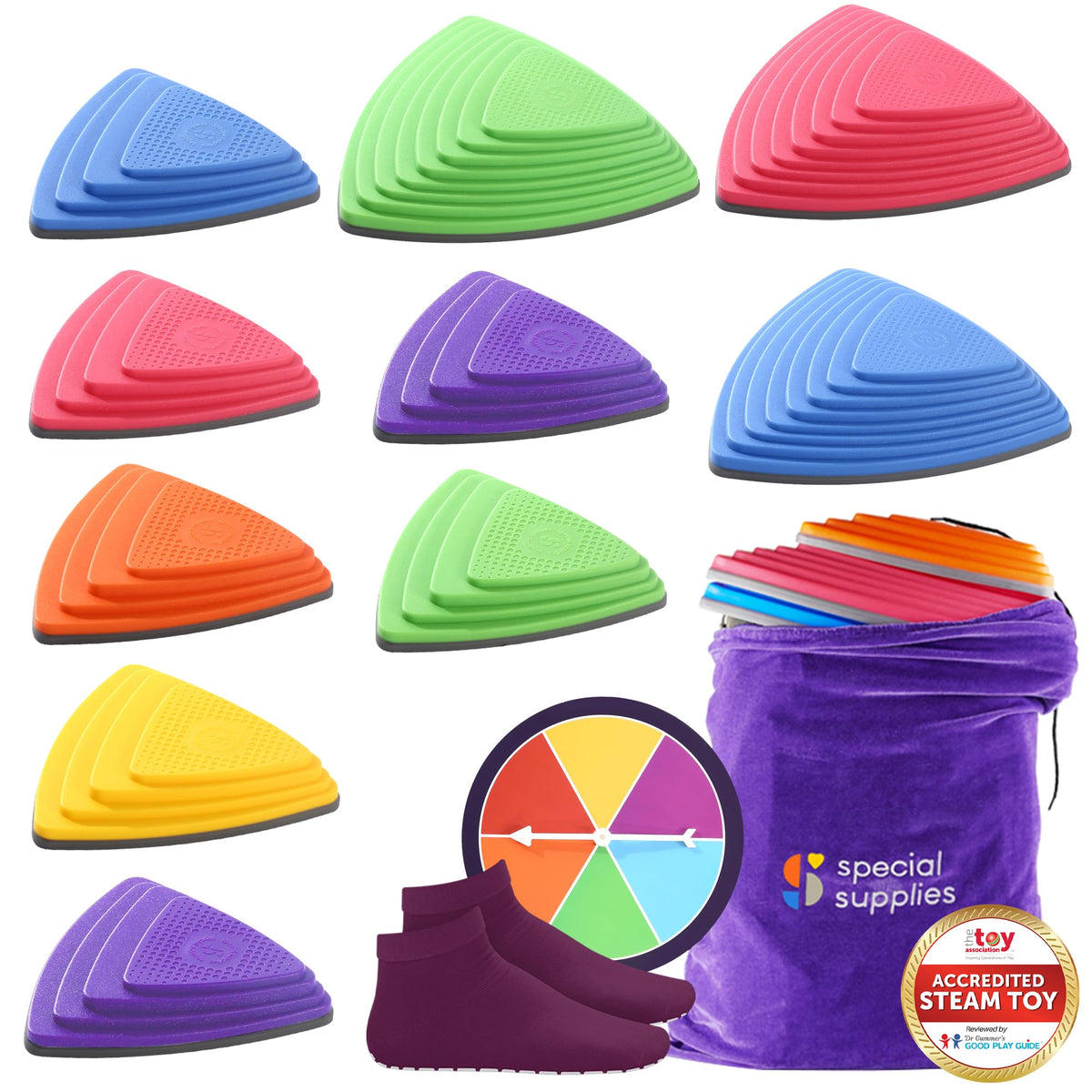 Special Supplies ten stepping stones set promotes active play and balance training indoors or outdoors
