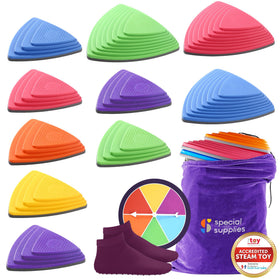 Special Supplies ten stepping stones set promotes active play and balance training indoors or outdoors