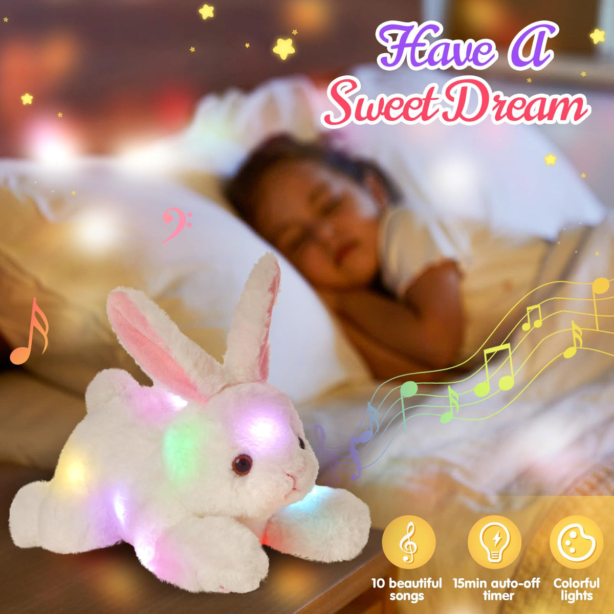 SpecialYou bunny button plays music to entertain and soothe