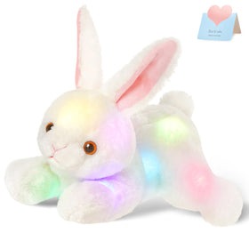 SpecialYou light-up plush bunny glow-face offers a soft, comforting nighttime companion with gentle LED glow.