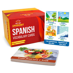 Spedemy Spanish vocabulary cards cover with bright visuals for learning