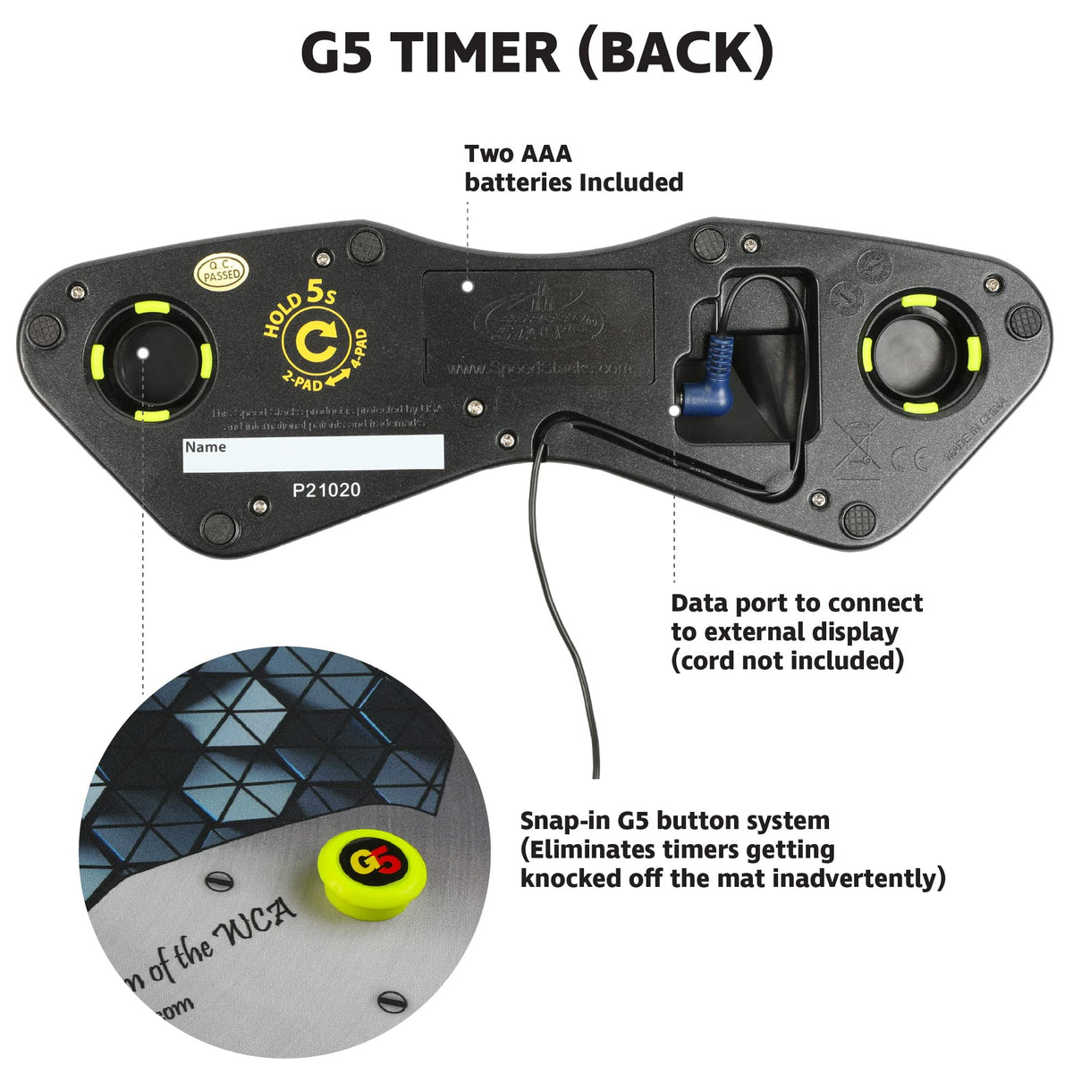 G5 timer ships with two AAA batteries included.