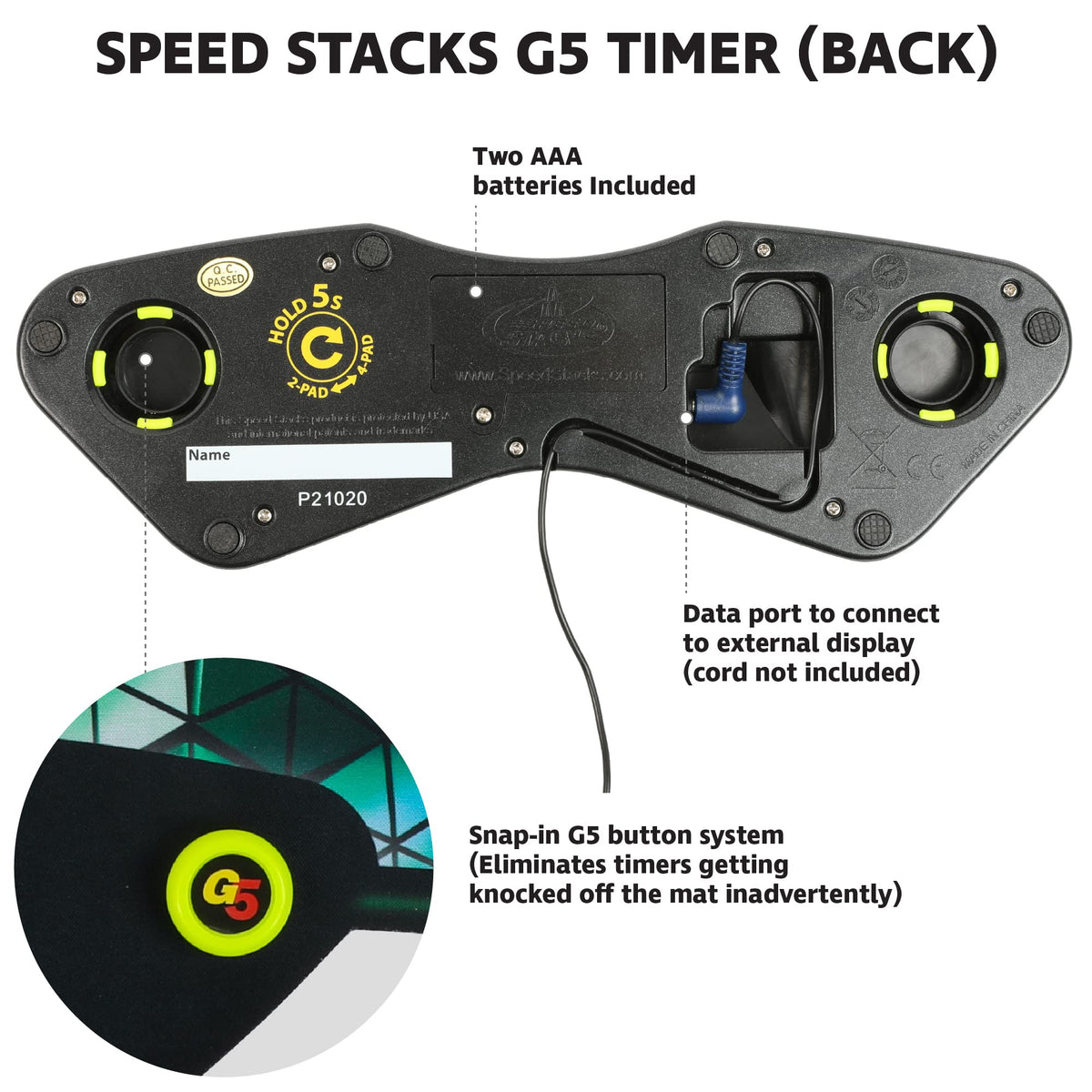 Speed Stacks G5 StackMat data port for external display connections