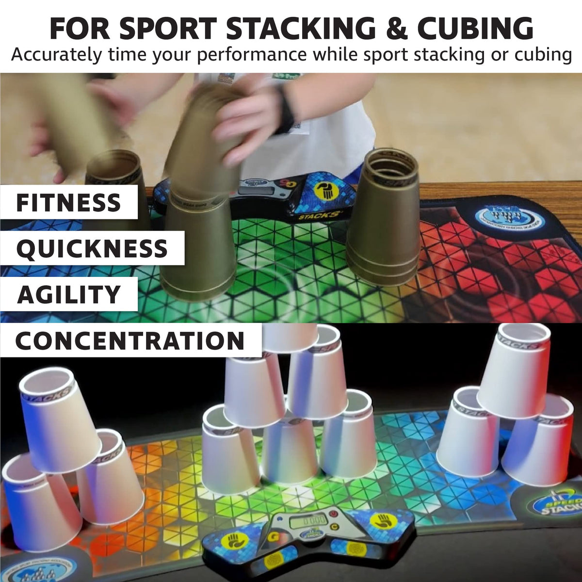 Speed Stacks G5 StackMat surface provides smooth stacking action