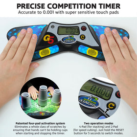 Speed Stacks G5 Timer 2-pad area emphasizes cubing mode for fast solves.