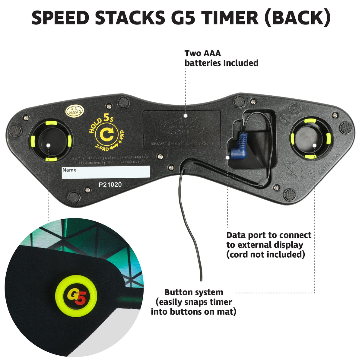 Speed Stacks G5 Timer compact design fits small training spaces.