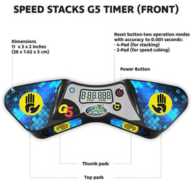 Speed Stacks G5 Timer data port enables external display for coaching feedback.
