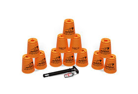 Speed Stacks holding stem shown for safe transport between practices.