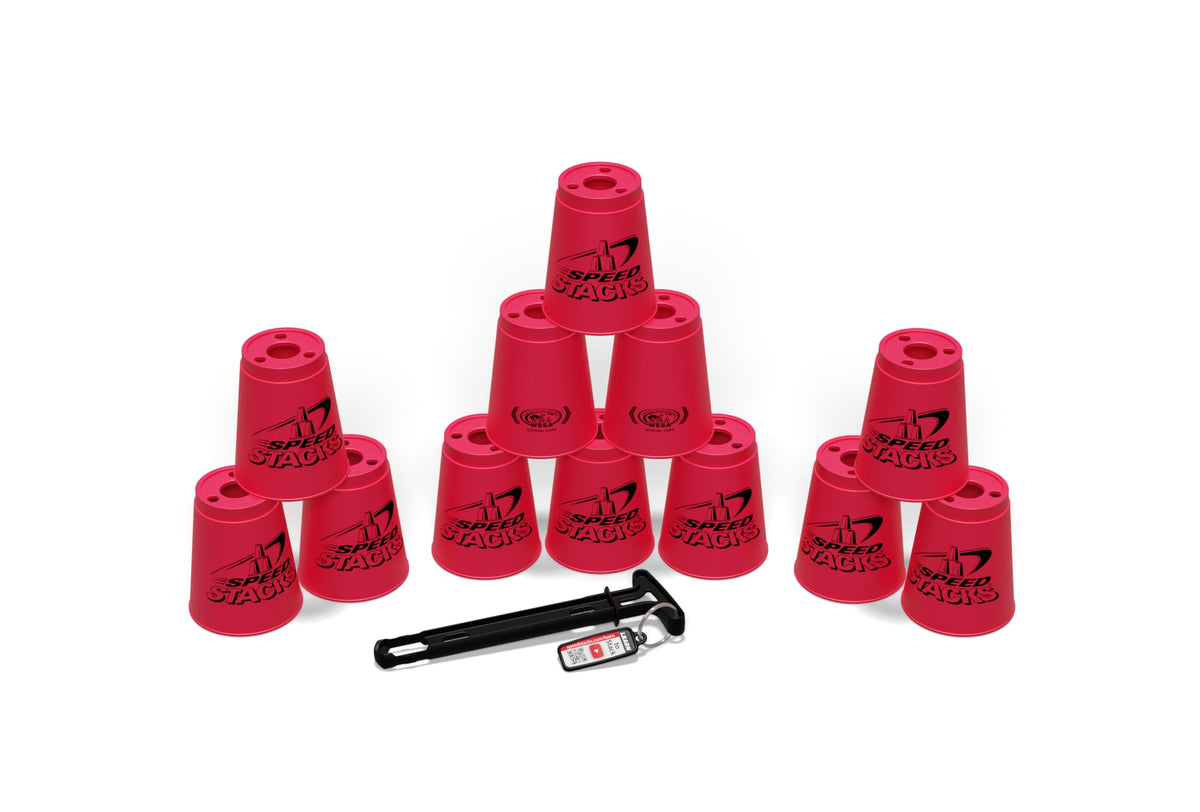 Speed Stacks holding stem included for safe transport and quick setup.