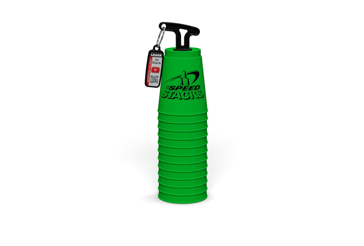 Speed Stacks patented design close-up highlights anti-suction performance.