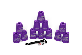Speed Stacks Purple holding stem shown for safe transport and quick setup.