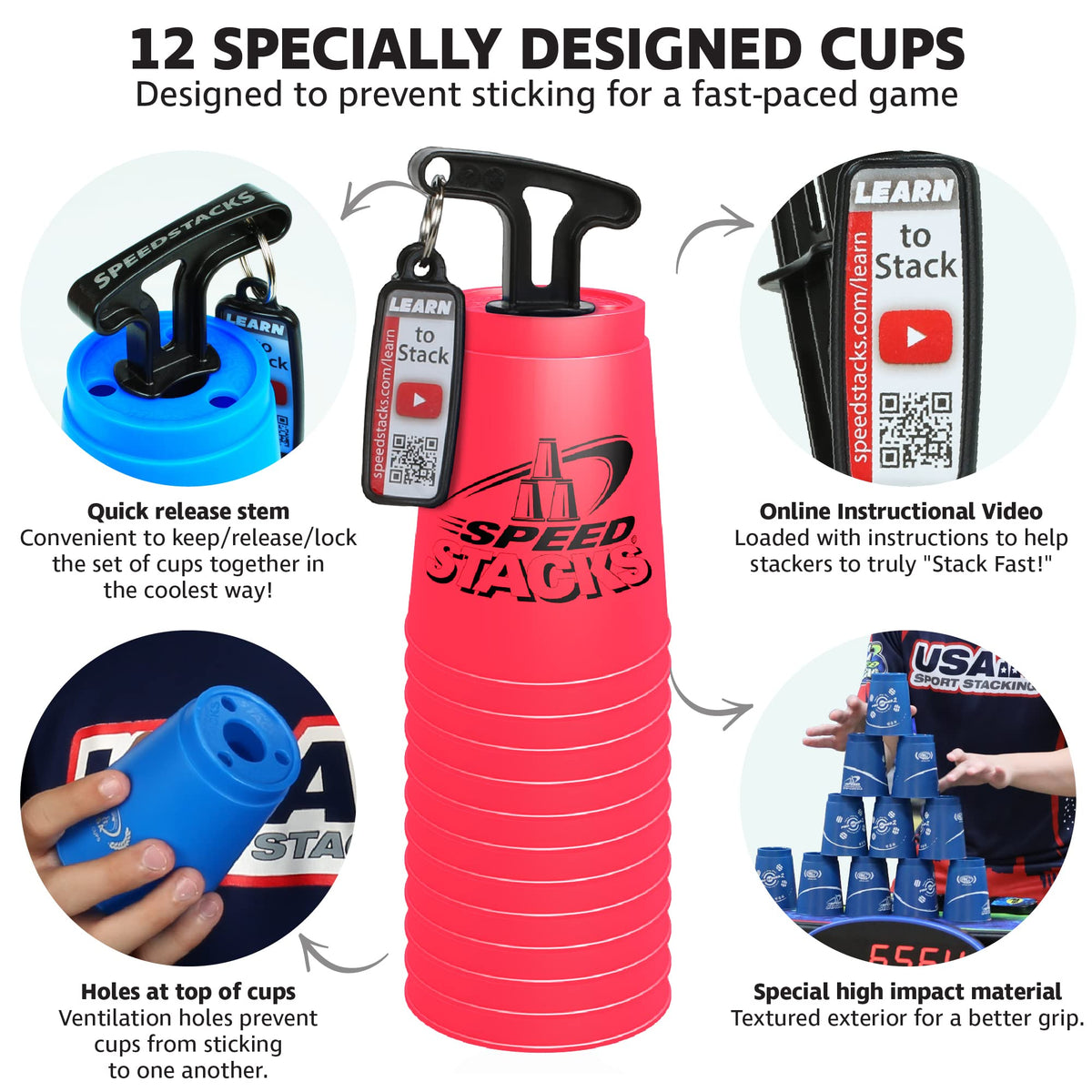 Speed Stacks WSSA endorsement image shows official competition-grade equipment.