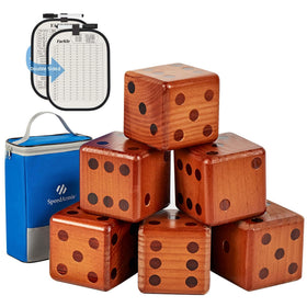 SpeedArmis Giant Yard Dice Set with scorecard for exciting outdoor Yahtzee-style play.