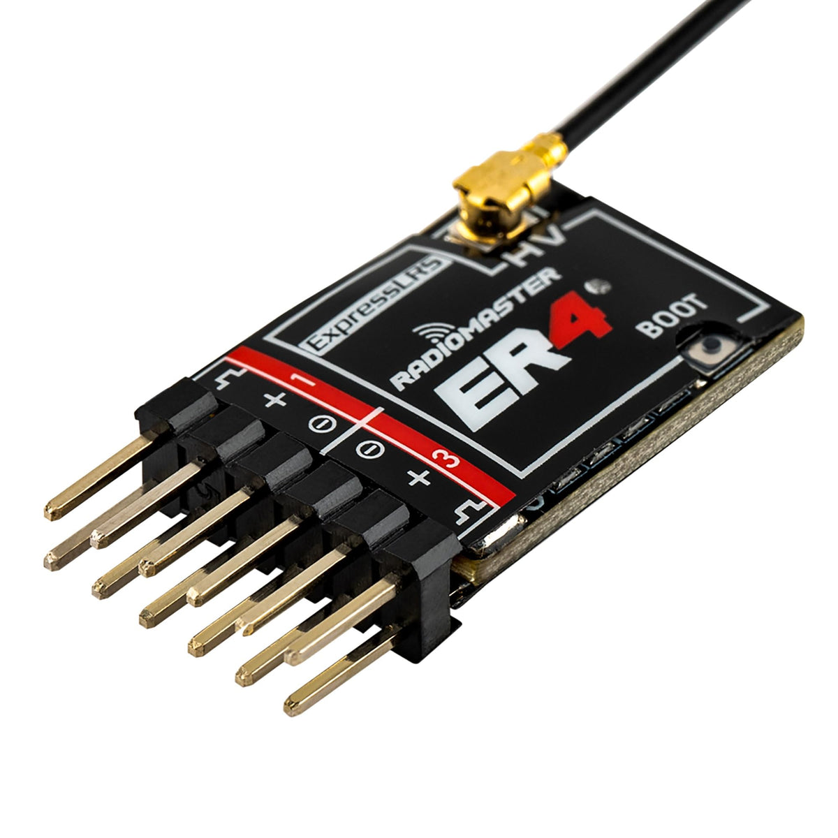 Speedybee ER4 ELRS PWM Receiver with 15 cm antenna for reliable range.
