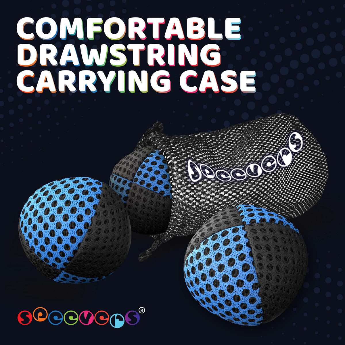 Speevers compact, travel-ready juggling balls for on-the-go practice.