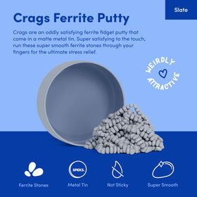 Speks Crags desk fidget toy in matte slate color boosts focus during work.